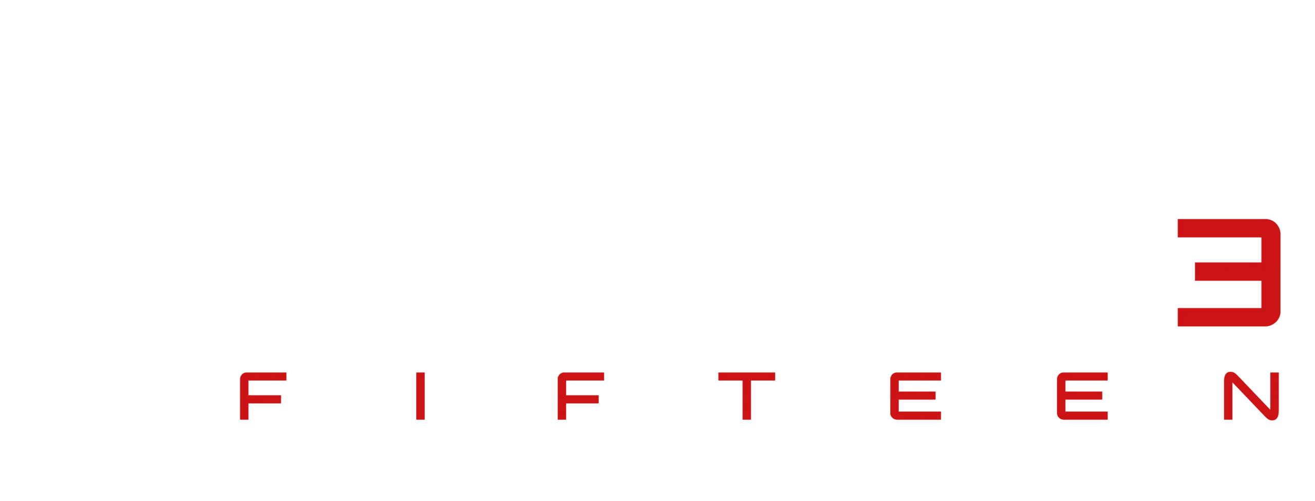 Extreme3 Fifteen Logo Mark- Trademark- white-red
